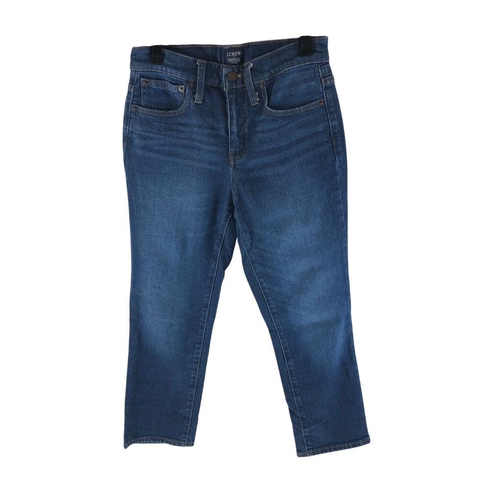 J.Crew Essential Straight Jeans Womens 25P Dark Wash Denim Cotton Stretch